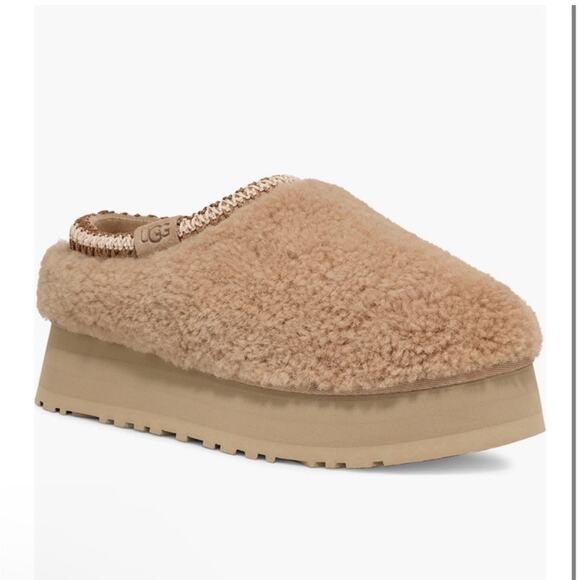 Ugg Maxi Curly Tazz Platform Slippers in Sand 6 - Picture 7 of 13